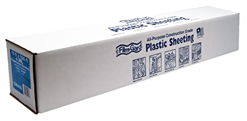 Film-Gard 10' x 100' 4mil Construction Plastic Sheeting and 35" x 100' Trimaco X-Board Paint & Remodel Surface Protector