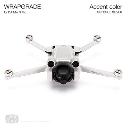 WRAPGRADE Skin Stickers Compatible with DJI Mini 3 Pro | Accent Color (Airforce Silver) - color: Airforce Silver
