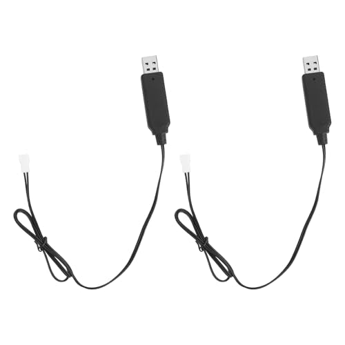 2pcs XH2.54mm 2P USB Charging Cable Replacement for 3.7V Lithium RC Battery, Quadcopter Battery Charger Wire USB Power Cable