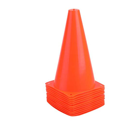 9 Inch Plastic Training Traffic Cones, Sport Cones, Set of 10/12/24 - color: 12 Pack Orange