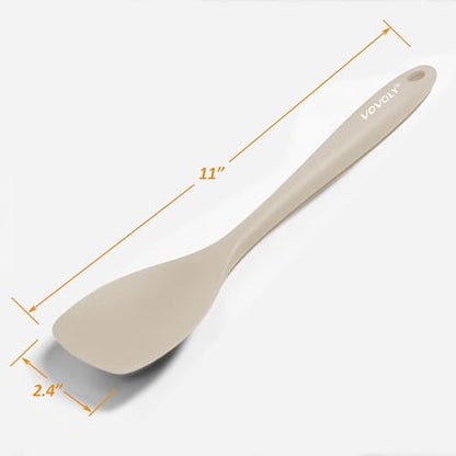 Vovoly Silicone Spatula Spoon Set, 11 IN, Khaki, Spoonulas Heat Resistant - color: Khaki