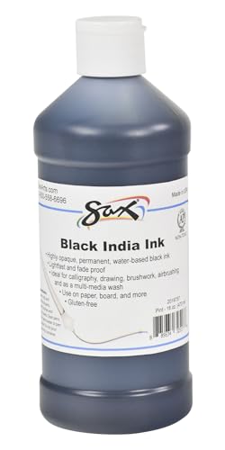 Sax Black India Ink, 1 Pint, Black