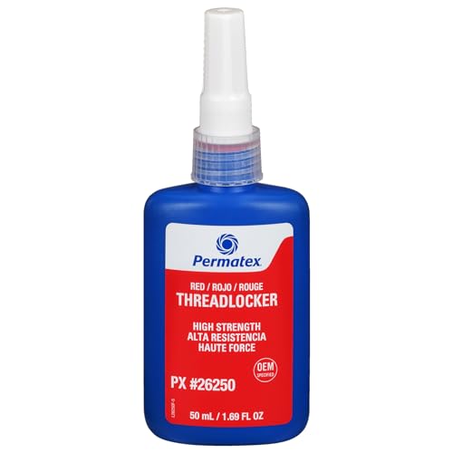 Permatex 26250 Permanent Strength Threadlocker Red, 50 ml - size: 50 ml, style: Liquid - Permanent Strength