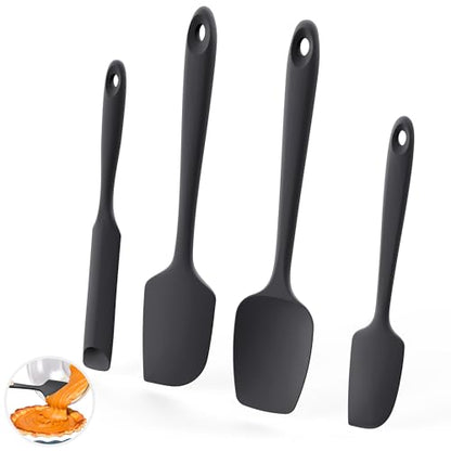 U-Taste 600ºF Heat Resistant Silicone Spatulas for Cooking, 4Pcs/Black - color: Black