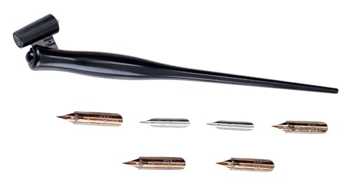 Speedball Oblique Pen Set - 1 Penholder w/ 4 Nibs, 2 Pen Points - style: Calligraphy Pen Sets