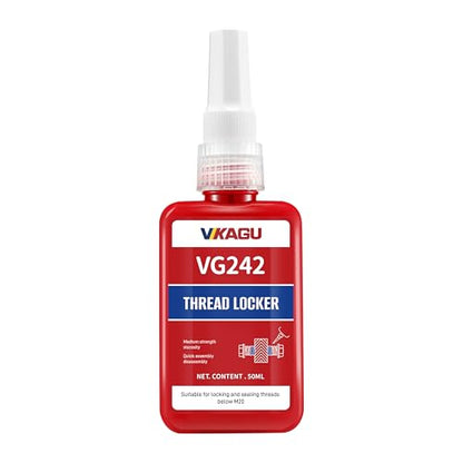 VIKAGU 242 Blue Medium Strength Removable Thread Locker - Thread Glue for Screws -Anaerobic Blue Locktight - Thread Lock for Metal Bolts,Nuts - 1.69Oz/50ml - style: $8.99/50ML
