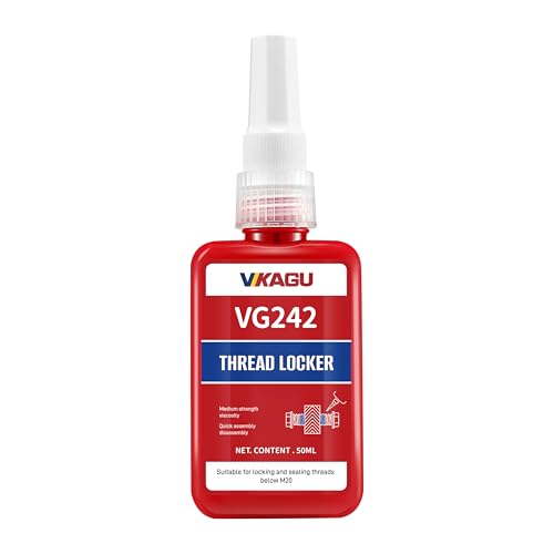 VIKAGU 242 Blue Medium Strength Removable Thread Locker - Thread Glue for Screws -Anaerobic Blue Locktight - Thread Lock for Metal Bolts,Nuts - 1.69Oz/50ml - style: $8.99/50ML