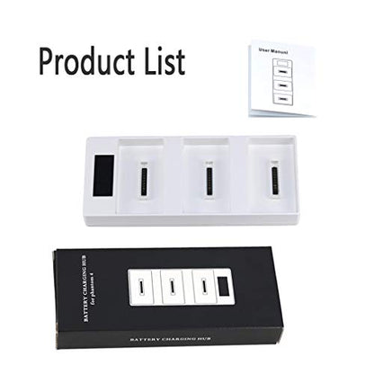 Hanatora Battery Charging Hub for DJI Phantom 4/4 Advanced/4 Pro V2.0/4 Pro Plus Obsidian, 3 in 1 Multiple Charger with Charge Indicator LCD Display