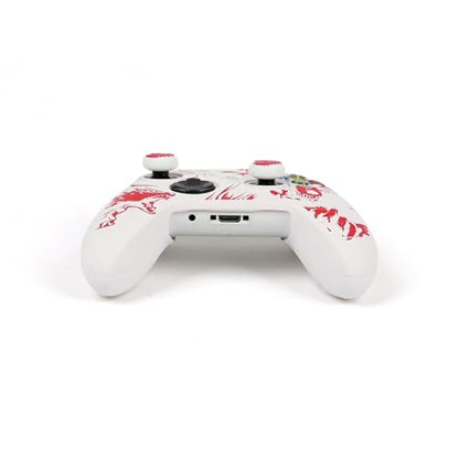 Wolf Controller Skin Compatible with Xbox Series X Wireless Controller, RALAN Protector Case， Customised Thumb Grips Cap - color: Wolf white Red