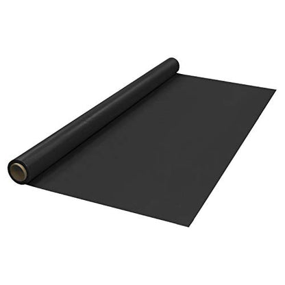 Party Essentials Plastic Banquet Table Roll Available in 27 Colors, 40" x 100', Black - color: Black, size: 1200" x 40" (Rectangular)