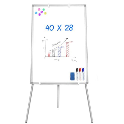 Maxtek Easel Whiteboard 40 x 28 in, Stand Tripod with Height Adjustable - style: 40x28 White