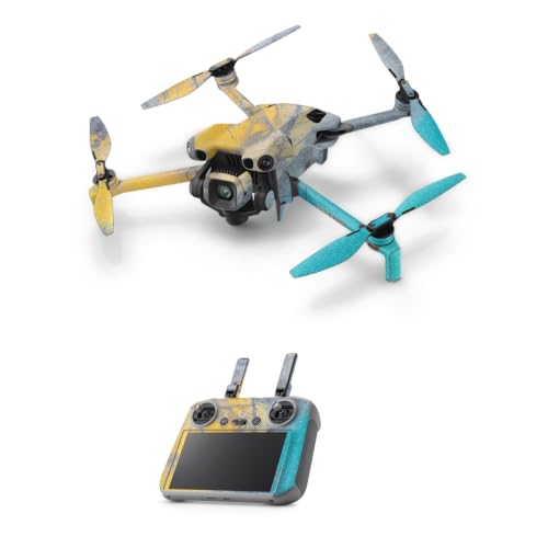 Glossy Glitter Drone Skin Compatible with DJI Mini 5 Pro - Yellow Spill - Premium 3M Vinyl Protective Wrap Decal Cover - Easy to Apply | Crafted in the USA by MightySkins - color: Yellow Spill, style: Glossy Glitter Finish