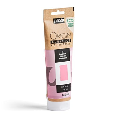 PEBEO Origin Acrylics 120ml Matte Acrylic Paint, Bright Pink - color: Bright Pink