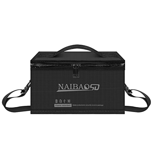 Fireproof Lipo Battery Bag, 11 x 8 x 6.5 in - color: black