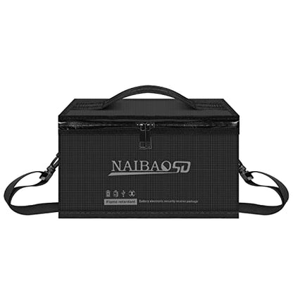 Fireproof Lipo Battery Bag, 11 x 8 x 6.5 in - color: black