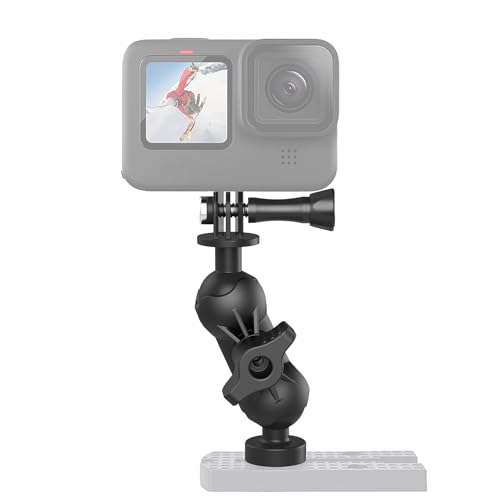 Universal Kayak Action Camera Mount 360 Degree Adjustable Kayak Rail Track Camera Holder Compatible with GoPro Three-Prong Mounts - style: camera mount