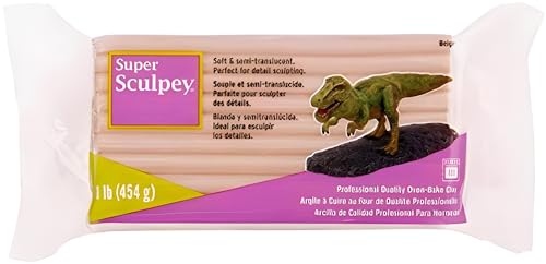 Super Sculpey Beige Polymer Clay - 1 lb Soft Oven Bake Sculpting Clay