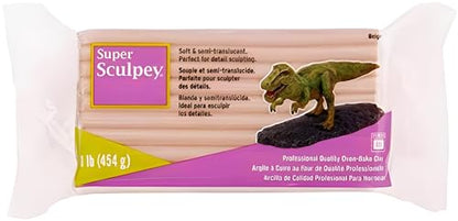 Super Sculpey Beige Polymer Clay - 1 lb Soft Oven Bake Sculpting Clay