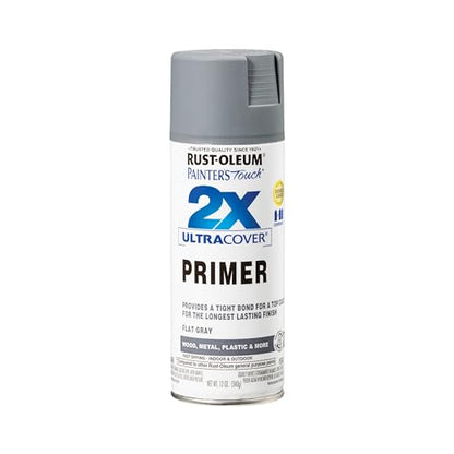 Rust-Oleum Painter's Touch 2X Spray Primer, Flat Gray - color: Gray, size: 12 fluid ounce (Pack of 1)