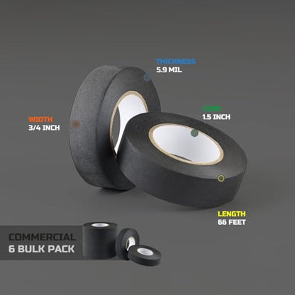 Lichamp 6-Pack Cloth Electrical Tape Automotive, 3/4 in x 66ft x 5.9 mil