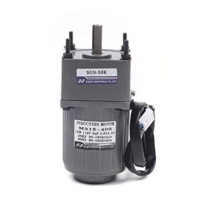 0-27RPM 15W 50K Variable Speed Geared Motor AC Gear Motor with Controller - color: 15W 50K