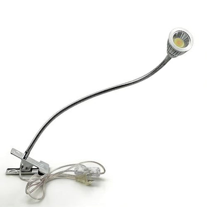 QUANS 5W 3 Colors LED Clip on Tube Flexible Work Desk Table Bed Light SR - color: Silver