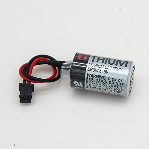 30-Pack 1000mAh ER3V 3.6V PLC Lithium Battery Compatible for JZSP-BA01 (with 2 Pin Black Connector)
