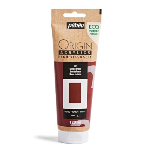 PEBEO Origin Acrylics 120ml Matte Acrylic Paint, Burnt Sienna - color: Burnt Sienna