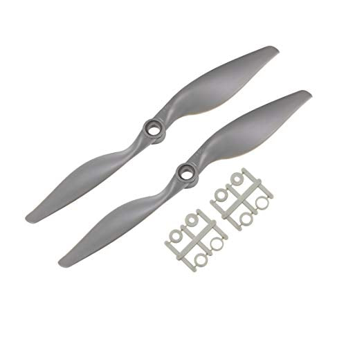 uxcell RC Propellers CW 7x5 Inch 2-Vane for Airplane Nylon Gray 2Pcs with Adapter Rings - size: 7x5 inch