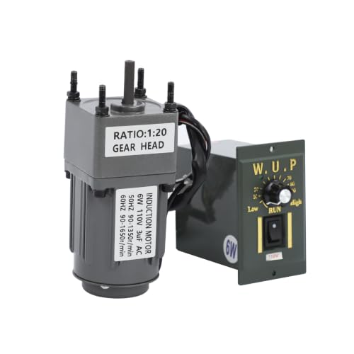6W 20K 0-1400rpm AC Electric Gear Reduction Motor with Speed Controller - color: 6W 20K