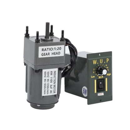 6W 20K 0-1400rpm AC Electric Gear Reduction Motor with Speed Controller - color: 6W 20K