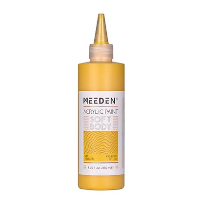 MEEDEN Mid Yellow Acrylic Paint: Matte Finish 250ml/8.45oz Soft Body - color: Yellow Middle