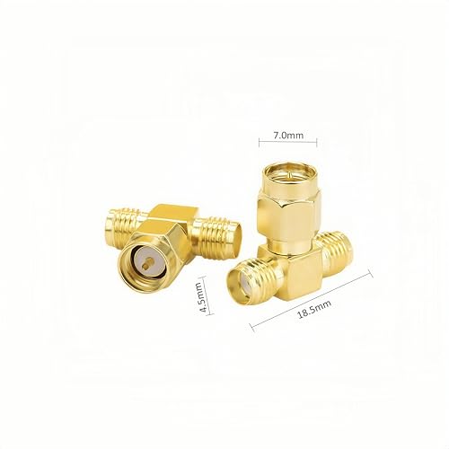 SMA-KJK Adapter Male to Dual Female Connector Splitter 2 Pack Antenna Adapter Converter