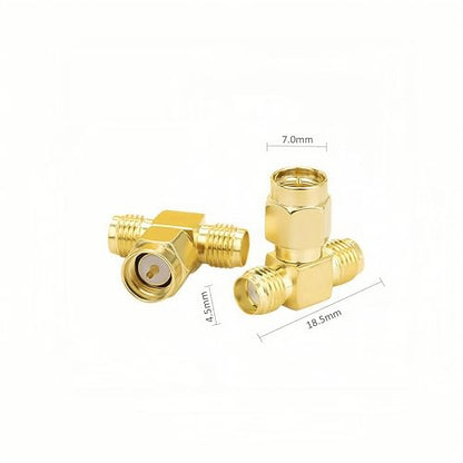 SMA-KJK Adapter Male to Dual Female Connector Splitter 2 Pack Antenna Adapter Converter