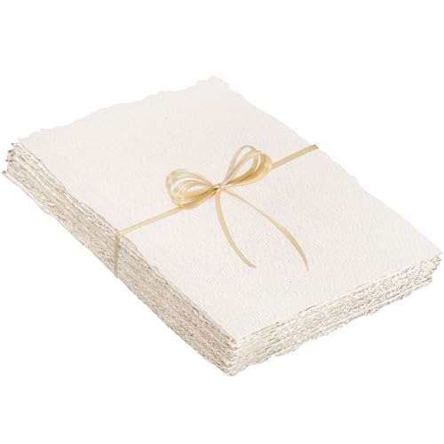 25 Sheets Watercolor Paper 9 x 12 in, 300 GSM, Deckled Edge, Ivory - size: 9 x 12 inch