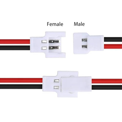 10 Pairs 1S 2-Pin 2.0mm Pitch Connector Cable Male and Female Plug for RC Drone and Remote Control Device