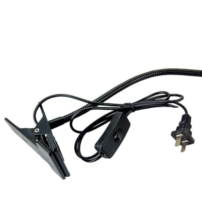 QUANS 5W 3 Colors LED Clip on Tube Flexible Work Desk Table Bed Light Black - color: Black