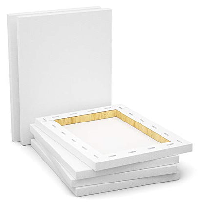 GOTIDEAL Stretched Canvas, 11x14 Inch Set of 7, Primed White - color: White, size: 11"x14"