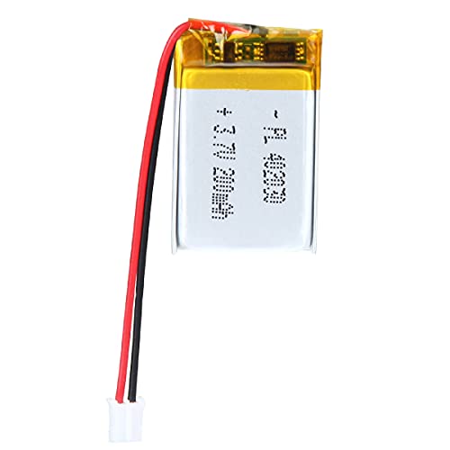 3.7V 180mAh 402030 LiPo Battery with JST PH2.0mm 2-Pin Connector - size: 1 Count (Pack of 1)