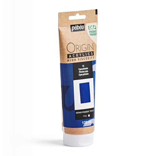 PEBEO Origin Acrylics 120ml Matte Acrylic Paint, Primary Cyan - color: Primary Cyan