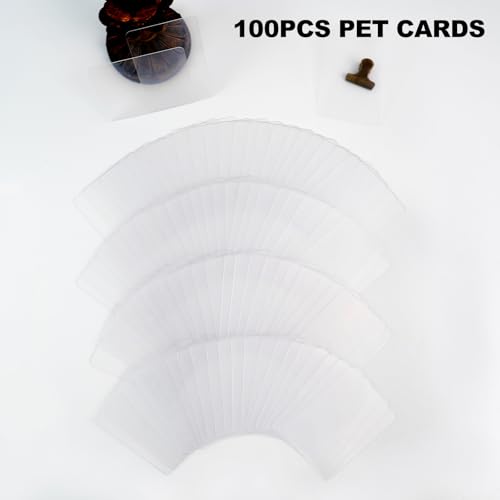 100 Clear PET Cards, ATC Size 2.5 x 3.5 in, 0.5 mm Thick