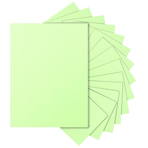 Silunkia 40 Sheets Light Green Cardstock 8.5 x 11 Craft Paper 75lb - color: Light Green