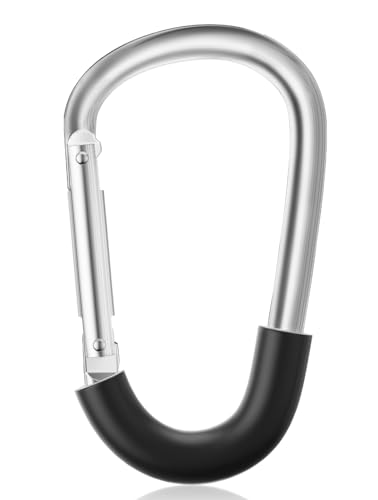 SURDOCA Stroller Hooks for Bags, Large Aluminum Clips, Universal Pram Use - color: Silver, size: 1pc