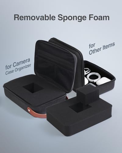 Luxtude Hard EVA Case with Foam, Hard EVA Shockproof Camera Organizer Case - color: Black, size: Large