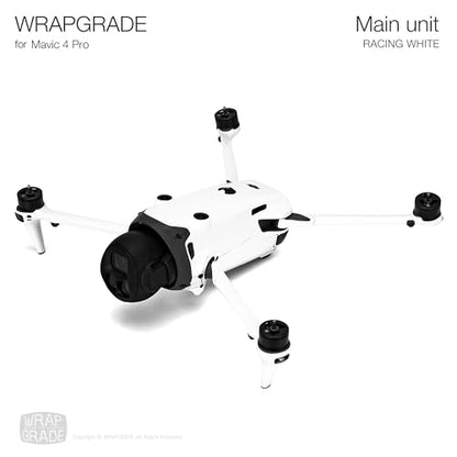 WRAPGRADE Full Wrap Skin Stickers Compatible with DJI Mavic 4 Pro (Racing White) - color: Racing White