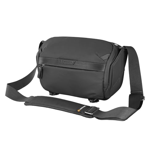 VANGUARD VEO Metro S4L Camera & Everyday Shoulder Bag (Black) – Fits Mirrorless/DSLR + 2 Lenses, 8.3" Tablet Storage, Top-Access Design, Travel-Ready - color: Black, size: 4L