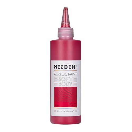 MEEDEN Soft Body Acrylic Paint: Rose Red Matte Finish 250ml/8.45oz - color: Rose