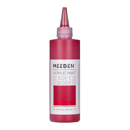 MEEDEN Soft Body Acrylic Paint: Rose Red Matte Finish 250ml/8.45oz - color: Rose