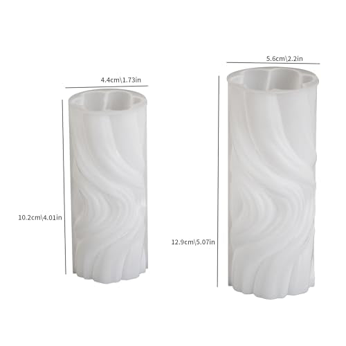 2 Pack Spiral Wave Resin Casting Molds - Silicone for 3D Animal Candle Making - color: column-wave-2-pack-32823