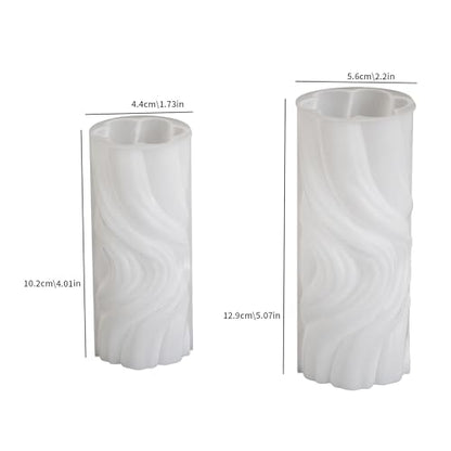 2 Pack Spiral Wave Resin Casting Molds - Silicone for 3D Animal Candle Making - color: column-wave-2-pack-32823